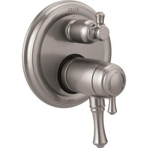 imageDELTA FAUCET T27T897SS Stainless Cassidy Traditional TempAssure 17T Series Valve Trim with 3Setting Integrated DiverterStainless