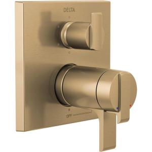 imageDELTA FAUCET T27T967CZ Angular Modern TempAssure 17T Series Valve 6Setting Integrated Shower Trim with Diverter Champagne BronzeChampagne Bronze
