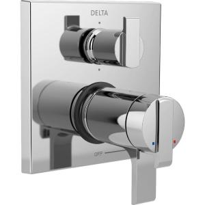 imageDELTA FAUCET T27T967CZ Angular Modern TempAssure 17T Series Valve 6Setting Integrated Shower Trim with Diverter Champagne BronzeChrome