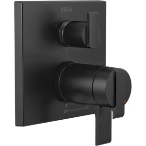 imageDELTA FAUCET T27T967CZ Angular Modern TempAssure 17T Series Valve 6Setting Integrated Shower Trim with Diverter Champagne BronzeMatte Black