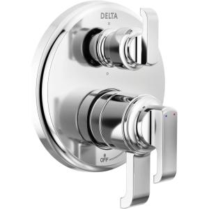 imageDELTA Faucet Tetra 17 Series Gold 6Setting Integrated Diverter Valve Trim Kit Gold Diverter Valve Trim Kit Shower Trim Kit Lumicoat Champagne Bronze T27989CZPR Valve Not IncludedLumicoat Chrome