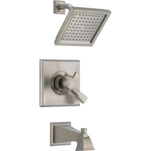 imageDelta Faucet Dryden 14 Series SingleFunction Tub and Shower Trim Kit with SingleSpray TouchClean Shower Head Champagne Bronze T14451CZ Valve Not IncludedStainless