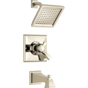 imageDelta Faucet Dryden 14 Series SingleFunction Tub and Shower Trim Kit with SingleSpray TouchClean Shower Head Champagne Bronze T14451CZ Valve Not IncludedPolished Nickel
