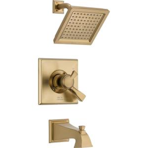 imageDelta Faucet Dryden 14 Series SingleFunction Tub and Shower Trim Kit with SingleSpray TouchClean Shower Head Champagne Bronze T14451CZ Valve Not IncludedChampagne Bronze