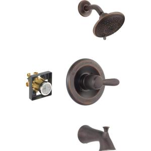 imageDelta Faucet Lahara 14 Series SingleHandle Tub and Shower Trim Kit Shower Faucet with 5Spray TouchClean Shower Head Stainless T14438SS Valve Not Included Without RoughVenetian Bronze