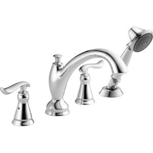 imageDelta Faucet Linden Roman Tub Faucet with Hand Shower  T4794CZ  Bathroom Tub Faucet Handles ampamp Hand Shower  Classic Bathroom Accessories  Champagne Bronze Valve Sold SeparatelyChrome