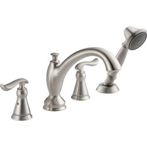 imageDelta Faucet Linden Roman Tub Faucet with Hand Shower  T4794CZ  Bathroom Tub Faucet Handles ampamp Hand Shower  Classic Bathroom Accessories  Champagne Bronze Valve Sold SeparatelyStainless