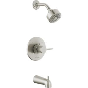 imageDelta Faucet Modern Raincan Round SingleFunction Tub and Shower Trim Kit Gold Tub Faucet Set Rainfall Shower Head Gold Delta Shower Kit Champagne Bronze T14469CZPP Valve Not IncludedStainless