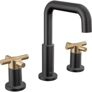 imageDelta Faucet Nicoli Widespread Bathroom Faucet 3 Hole Gold Bathroom Faucet Bathroom Sink Faucet Drain Assembly Champagne Bronze 35894LFCZMatte Black  Champagne Bronze