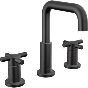 imageDelta Faucet Nicoli Widespread Bathroom Faucet 3 Hole Gold Bathroom Faucet Bathroom Sink Faucet Drain Assembly Champagne Bronze 35894LFCZMatte Black