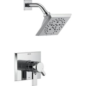 imageDelta Faucet Pivotal 17 Series DualFunction Shower Faucet Shower Trim Kit 5Spray H2Okinetic Shower Head Matte Black T17299BL Valve Not Included Without RoughChrome