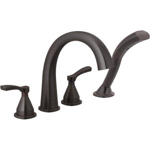 imageDelta Faucet Stryke Roman Tub Faucet  T4777  Bathtub Handles Faucet ampamp Diverter  Modern Bathroom Fixtures  Chrome Lever Handles Valve Sold SeparatelyVenetian Bronze