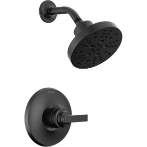 imageDelta Faucet Tetra 14 Series Gold Shower Faucet Set with H2Okinetic Shower Head Shower Trim Kit Gold Shower Faucet Lumicoat Champagne Bronze T14289CZPR Valve Not IncludedMatte Black