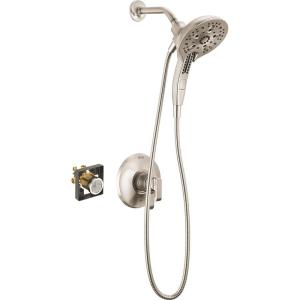 imageDelta Faucet Tetra 14 Series Gold Shower Faucet Set with H2Okinetic Shower Head Shower Trim Kit Gold Shower Faucet Lumicoat Champagne Bronze T14289CZPR Valve Not IncludedBrushed Nickel
