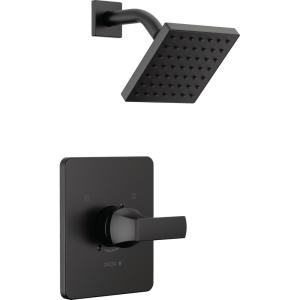 imageDelta Faucet Velum 14 Series SingleFunction Black Shower Faucet Set Valve Trim Kit Shower Handle Delta Shower Trim Kit Shower Set Matte Black T14237BL Valve Not Included