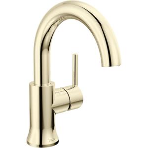 imageDelta Trinsic Swivel Spout High Arc 1Hole Bathroom Faucet Polished Nickel Single Hole Bathroom Sink Faucet PushPop Drain Assembly Polished Nickel 559HAPNDSTPolished Nickel