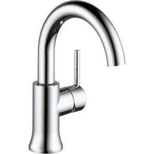 imageDelta Trinsic Swivel Spout High Arc 1Hole Bathroom Faucet Polished Nickel Single Hole Bathroom Sink Faucet PushPop Drain Assembly Polished Nickel 559HAPNDSTChrome