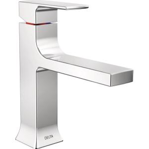 imageDelta Velum Matte Black Bathroom Faucet 1 Hole Single Hole Bathroom Sink Faucet for Vanity Metal PushPop Drain Assembly Matte Black 537BLMPUDSTChrome