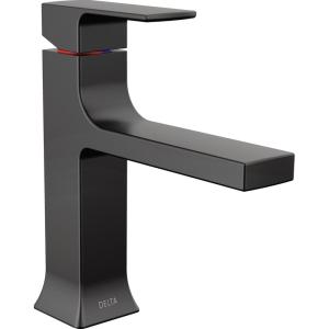 imageDelta Velum Matte Black Bathroom Faucet 1 Hole Single Hole Bathroom Sink Faucet for Vanity Metal PushPop Drain Assembly Matte Black 537BLMPUDSTMatte Black