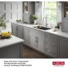 imageDELTA FAUCET Delta Rivet 33 Inch Black Stainless Steel Undermount 16 Gauge Workstation Kitchen Sink Double Bowl in PVD Gunmetal Finish with WorkFlow Ledge and Accessories 95B903133DGS