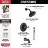 imageDelta 144897 Esato Monitor 14 Series Single Function Pressure Balanced Tub and Shower with 5 Setting Shower Head and Included RoughIn Valve  Matte BlackMatte Black