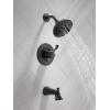 imageDelta 144897 Esato Monitor 14 Series Single Function Pressure Balanced Tub and Shower with 5 Setting Shower Head and Included RoughIn Valve  Matte BlackMatte Black