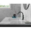 imageDelta Albion Matte BlackBrushed Gold Bathroom Faucet 1 Hole Single Hole Bathroom Sink Faucet for Vanity Metal PushPop Drain Assembly Matte BlackChampagne Bronze 15855LFGZMatte Black