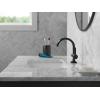 imageDelta Albion Matte BlackBrushed Gold Bathroom Faucet 1 Hole Single Hole Bathroom Sink Faucet for Vanity Metal PushPop Drain Assembly Matte BlackChampagne Bronze 15855LFGZMatte Black