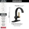 imageDelta Albion Matte BlackBrushed Gold Bathroom Faucet 1 Hole Single Hole Bathroom Sink Faucet for Vanity Metal PushPop Drain Assembly Matte BlackChampagne Bronze 15855LFGZMatte Black  Champagne Bronze