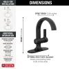 imageDelta Albion Matte BlackBrushed Gold Bathroom Faucet 1 Hole Single Hole Bathroom Sink Faucet for Vanity Metal PushPop Drain Assembly Matte BlackChampagne Bronze 15855LFGZMatte Black