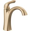imageDelta Arvo Matte Black Bathroom Faucet 1 Hole Single Hole Bathroom Sink Faucet for Vanity PushPop Drain Assembly Matte Black 15840LFBLChampagne Bronze
