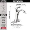 imageDelta Arvo Matte Black Bathroom Faucet 1 Hole Single Hole Bathroom Sink Faucet for Vanity PushPop Drain Assembly Matte Black 15840LFBLChrome