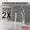 imageDelta Arvo Matte Black Bathroom Faucet 1 Hole Single Hole Bathroom Sink Faucet for Vanity PushPop Drain Assembly Matte Black 15840LFBLChrome