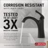 imageDelta Arvo Matte Black Bathroom Faucet 1 Hole Single Hole Bathroom Sink Faucet for Vanity PushPop Drain Assembly Matte Black 15840LFBLMatte Black