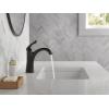 imageDelta Arvo Matte Black Bathroom Faucet 1 Hole Single Hole Bathroom Sink Faucet for Vanity PushPop Drain Assembly Matte Black 15840LFBLMatte Black