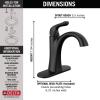 imageDelta Arvo Matte Black Bathroom Faucet 1 Hole Single Hole Bathroom Sink Faucet for Vanity PushPop Drain Assembly Matte Black 15840LFBLMatte Black