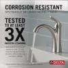 imageDelta Arvo Matte Black Bathroom Faucet 1 Hole Single Hole Bathroom Sink Faucet for Vanity PushPop Drain Assembly Matte Black 15840LFBLSpotShield Brushed Nickel