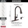 imageDelta Capertee Matte Black Kitchen Faucet with Pull Down Sprayer and Soap Dispenser Modern Single Hole Kitchen Sink Faucet Single Handle Matte Black 19877ZBLSDDSTVenetian Bronze