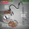 imageDelta Capertee Matte Black Kitchen Faucet with Pull Down Sprayer and Soap Dispenser Modern Single Hole Kitchen Sink Faucet Single Handle Matte Black 19877ZBLSDDSTChrome