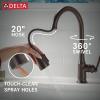 imageDelta Capertee Matte Black Kitchen Faucet with Pull Down Sprayer and Soap Dispenser Modern Single Hole Kitchen Sink Faucet Single Handle Matte Black 19877ZBLSDDSTVenetian Bronze