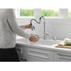 imageDelta Capertee Matte Black Kitchen Faucet with Pull Down Sprayer and Soap Dispenser Modern Single Hole Kitchen Sink Faucet Single Handle Matte Black 19877ZBLSDDSTChrome