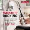 imageDelta Capertee Matte Black Kitchen Faucet with Pull Down Sprayer and Soap Dispenser Modern Single Hole Kitchen Sink Faucet Single Handle Matte Black 19877ZBLSDDSTMatte Black