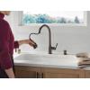 imageDelta Capertee Matte Black Kitchen Faucet with Pull Down Sprayer and Soap Dispenser Modern Single Hole Kitchen Sink Faucet Single Handle Matte Black 19877ZBLSDDSTVenetian Bronze