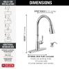 imageDelta Capertee Matte Black Kitchen Faucet with Pull Down Sprayer and Soap Dispenser Modern Single Hole Kitchen Sink Faucet Single Handle Matte Black 19877ZBLSDDSTChrome