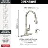 imageDelta Capertee Matte Black Kitchen Faucet with Pull Down Sprayer and Soap Dispenser Modern Single Hole Kitchen Sink Faucet Single Handle Matte Black 19877ZBLSDDSTSpotshield Stainless