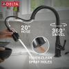imageDelta Capertee Matte Black Kitchen Faucet with Pull Down Sprayer and Soap Dispenser Modern Single Hole Kitchen Sink Faucet Single Handle Matte Black 19877ZBLSDDSTMatte Black