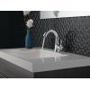 imageDelta Esato Matte Black Bathroom Faucet 1 Hole Single Hole Bathroom Sink Faucet for Vanity PushPop Drain Assembly Matte Black 15897LFBLChrome