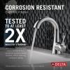 imageDelta Esato Matte Black Bathroom Faucet 1 Hole Single Hole Bathroom Sink Faucet for Vanity PushPop Drain Assembly Matte Black 15897LFBLChrome