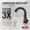 imageDelta Esato Matte Black Bathroom Faucet 1 Hole Single Hole Bathroom Sink Faucet for Vanity PushPop Drain Assembly Matte Black 15897LFBLMatte Black