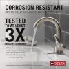 imageDelta Esato Matte Black Bathroom Faucet 1 Hole Single Hole Bathroom Sink Faucet for Vanity PushPop Drain Assembly Matte Black 15897LFBLSpotshield Brushed Nickel